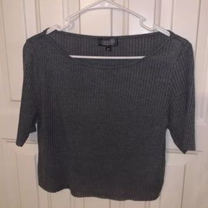 Topshop Gray Striped Crop Top Women’s US Size 10